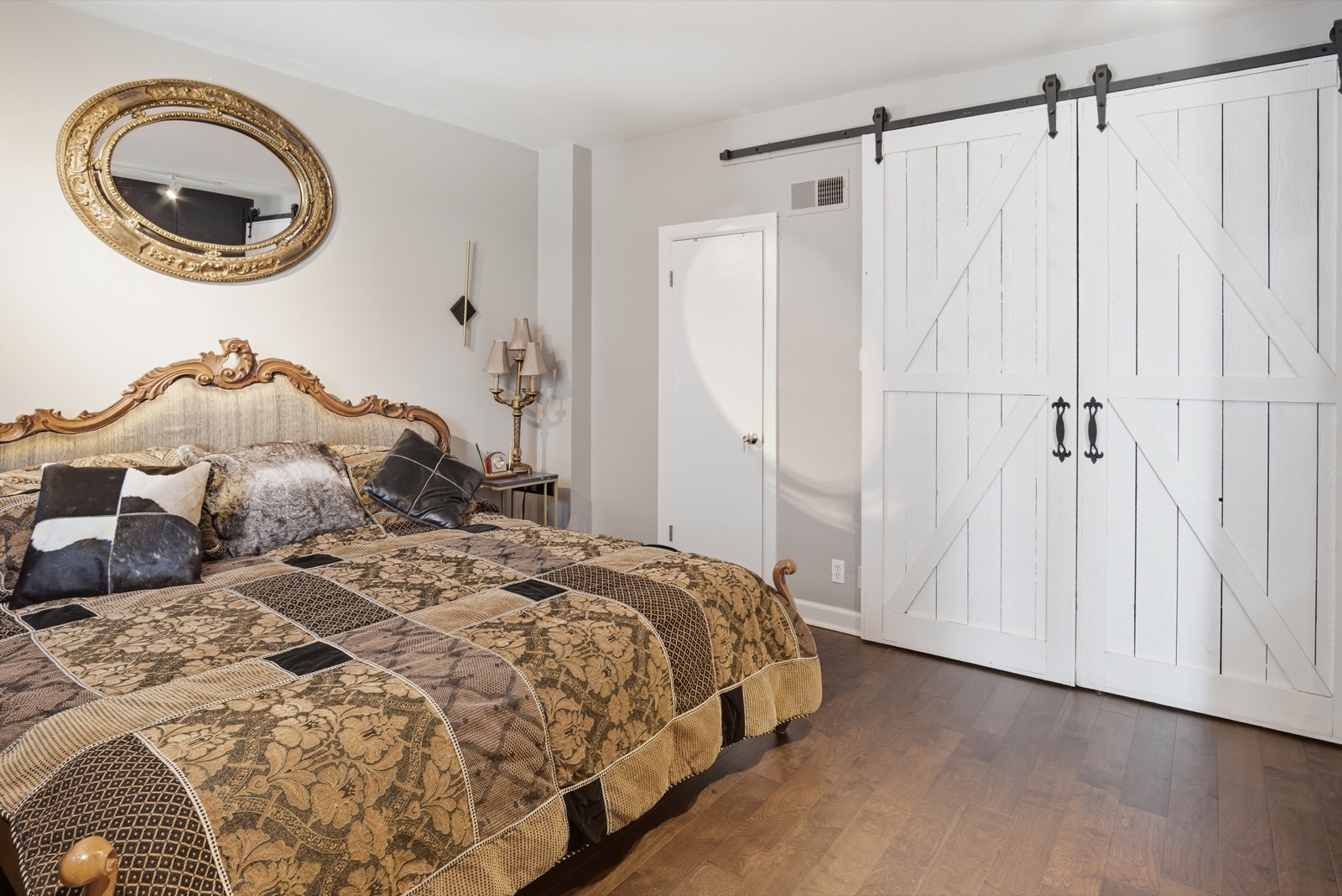 White barn-door closets