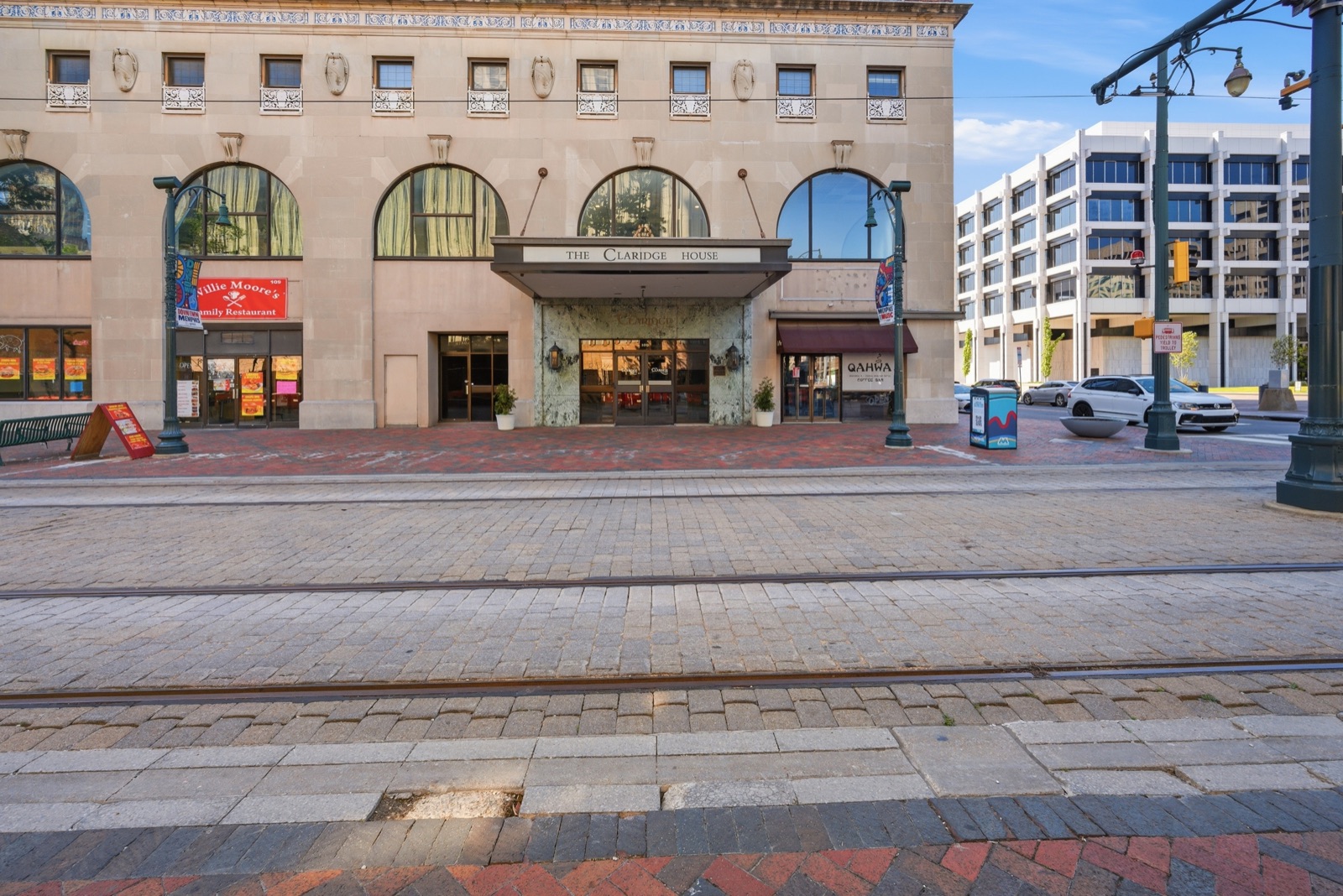 The Claridge House entrance on Main Street